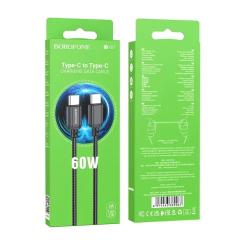 Дата кабель BOROFONE USB-C to USB-C 60W BX87 black Фото 3