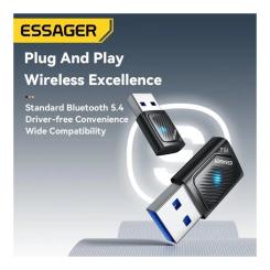 Bluetooth-адаптер Essager Freedom Bluetooth 5.4 Black Фото 7
