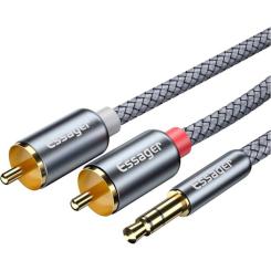 Кабель мультимедийный Essager 3.5mm M to 2xRCA M 2.0m Фото 1