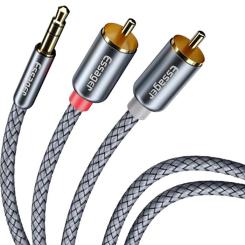 Кабель мультимедийный Essager 3.5mm M to 2xRCA M 2.0m Фото 2