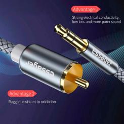 Кабель мультимедийный Essager 3.5mm M to 2xRCA M 2.0m Фото 6