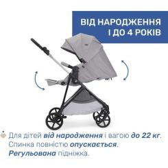 Коляска Chicco 2 в 1 Seety сіра Фото 7