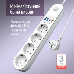 Сетевой фильтр питания ColorWay CW-CHE44PDW Фото 11
