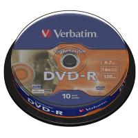 Диск DVD Verbatim 4.7Gb 16X CakeBox 10шт LightScribe Фото