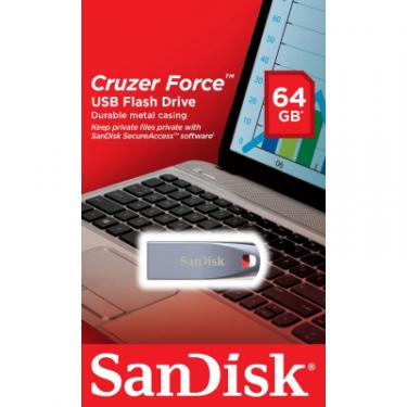USB флеш накопитель SanDisk 64GB Cruzer Force Metal Silver USB 2.0 Фото 3