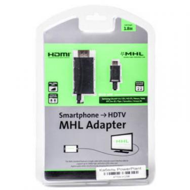 Кабель мультимедийный PowerPlant micro USB to HDMI Фото 1