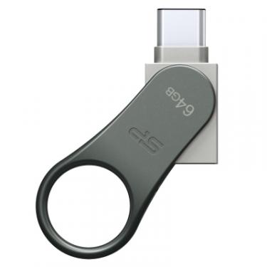 USB флеш накопитель Silicon Power 64GB Mobile C80 Silver USB 3.2 Фото 3