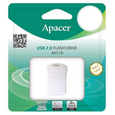 USB флеш накопитель Apacer 4GB AH116 White USB 2.0 Фото 2