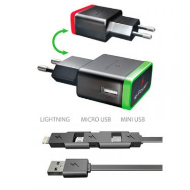 Зарядное устройство E-power 1 * USB 1A + смарт кабель Фото 3