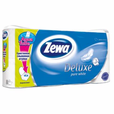Туалетная бумага Zewa Deluxe 3-слойная Цветы Белая 8 шт Фото