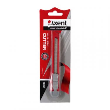 Нож канцелярский Axent 9 мм, blister, gray-red Фото 1