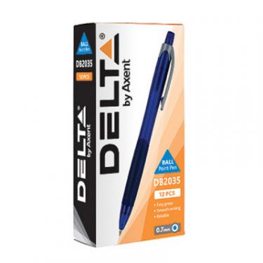 Ручка шариковая Delta by Axent retractable DB 2035, black, 12шт Фото 1