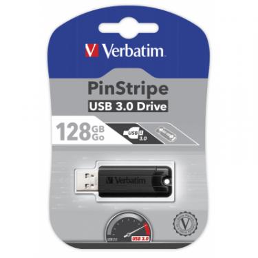 USB флеш накопитель Verbatim 128GB PinStripe Black USB 3.0 Фото 4