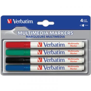 Набор маркеров Verbatim MULTI MEDIA MARKER 4шт/PACK (BLACK/RED/BLUE/GREEN) Фото