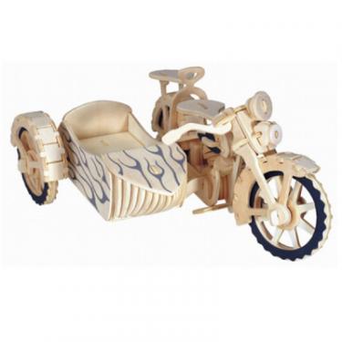 Сборная модель Мир деревянных игрушек Мотоцикл с коляской Фото 1