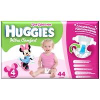 Подгузники Huggies Ultra Comfort Jumbo 4 для девочек (8-14 кг) 44 шт Фото