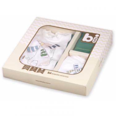 Набор детской одежды Bibaby 5 шт для мальчиков, с мельничкой белый-зеленый Фото 1