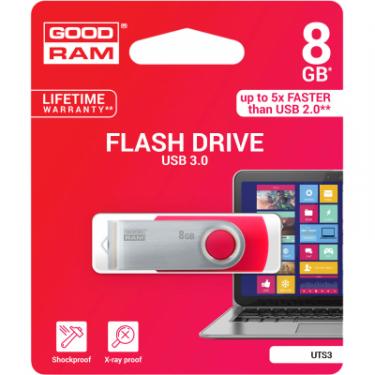 USB флеш накопитель Goodram 8GB UTS3 Twister Red USB 3.0 Фото 2