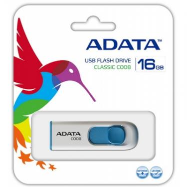 USB флеш накопитель ADATA 16GB C008 White USB 2.0 Фото 4