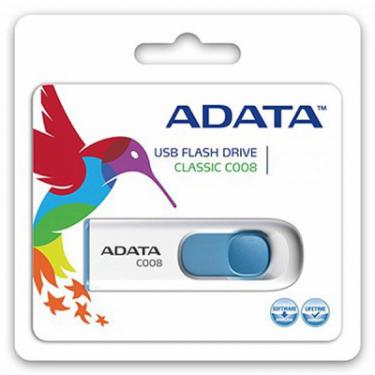 USB флеш накопитель ADATA 8GB C008 White USB 2.0 Фото 4
