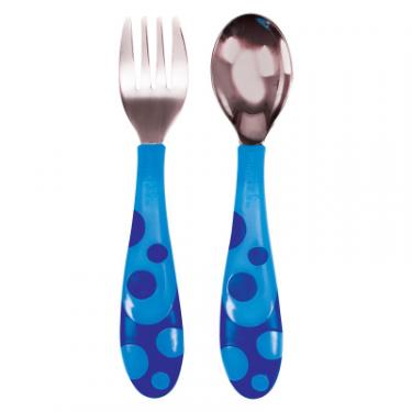 Набор детской посуды Munchkin Ложка + вилка блакитні Фото