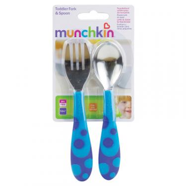 Набор детской посуды Munchkin Ложка + вилка блакитні Фото 1