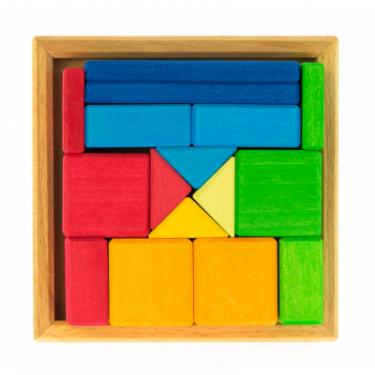 Конструктор Nic деревянный Разноцветный квадрат Фото