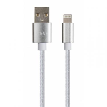 Дата кабель Vinga USB 2.0 AM to Lightning 1m nylon silver Фото 1