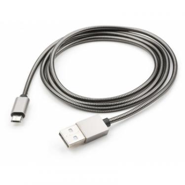 Дата кабель Vinga USB 2.0 AM to Micro 5P 1m stainless steel gray Фото 2