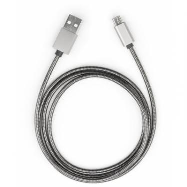 Дата кабель Vinga USB 2.0 AM to Micro 5P 1m stainless steel gray Фото 4