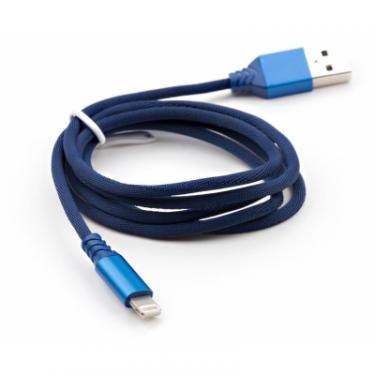 Дата кабель Vinga USB 2.0 AM to Lightning nylon 1m blue Фото 1