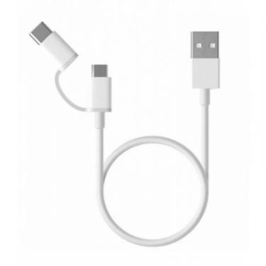 Дата кабель Xiaomi USB 2.0 AM to Micro 5P + Type-C White Фото