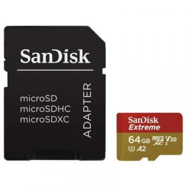 Карта памяти SanDisk 64GB microSD class 10 UHS-I U3 A2 EXTREME Фото