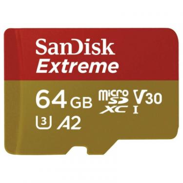 Карта памяти SanDisk 64GB microSD class 10 UHS-I U3 A2 EXTREME Фото 1