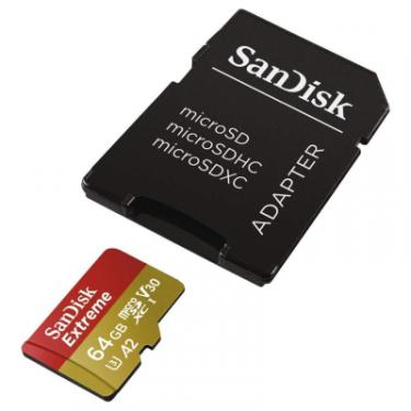 Карта памяти SanDisk 64GB microSD class 10 UHS-I U3 A2 EXTREME Фото 2