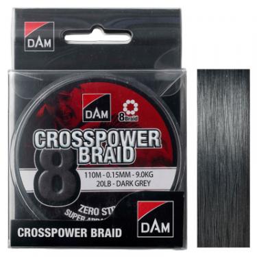 Шнур DAM CROSSPOWER 8-BRAID 110м 0,22мм 13,5кг/30Lb (dark g Фото