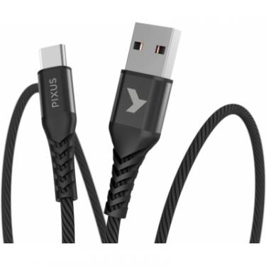 Дата кабель Pixus USB 2.0 AM to Type-C 1.0m Flex Black Фото