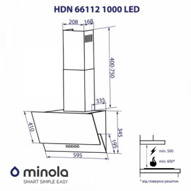 Вытяжка кухонная Minola HDN 66112 BL 1000 LED Фото 10