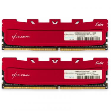 Модуль памяти для компьютера eXceleram DDR4 16GB (2x8GB) 3600 MHz Red Kudos Фото