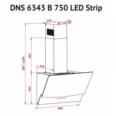Вытяжка кухонная Perfelli DNS 6343 B 750 BL LED Strip Фото 7