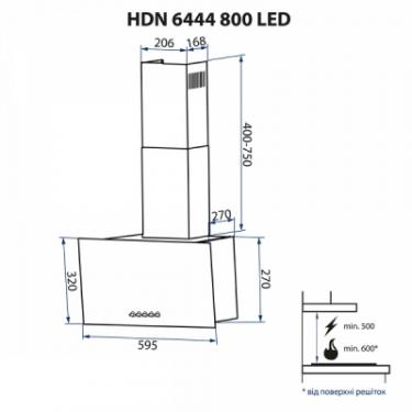 Вытяжка кухонная Minola HDN 6444 BL 800 LED Фото 10