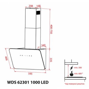 Вытяжка кухонная Weilor WDS 62301 R WH 1000 LED Фото 11