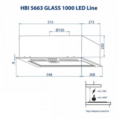 Вытяжка кухонная Minola HBI 5663 WH GLASS 1000 LED Line Фото 8