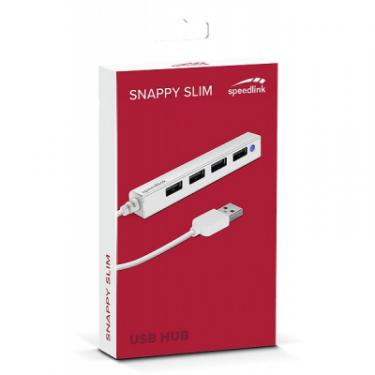 Концентратор Speedlink SNAPPY SLIM USB Hub, 4-Port, USB 2.0, Passive, Whi Фото 2