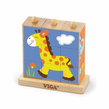 Развивающая игрушка Viga Toys Пазл-кубики вертикальный Сафари Фото