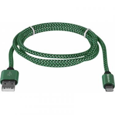 Дата кабель Defender USB 2.0 AM to Lightning 1.0m ACH01-03T 2.1A green Фото 1