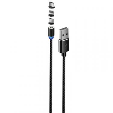 Дата кабель ColorWay USB 3в1 (Lightning+MicroUSB+Type-C) Magnet only ch Фото 1