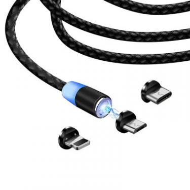 Дата кабель ColorWay USB 3в1 (Lightning+MicroUSB+Type-C) Magnet only ch Фото 2