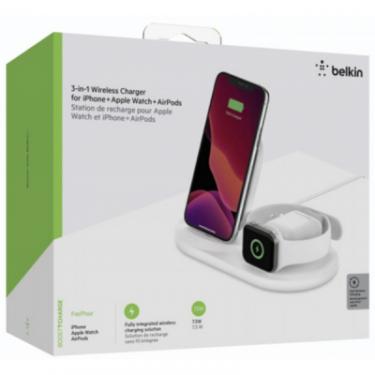 Зарядное устройство Belkin 3-in-1 Wireless Pad/Stand/Apple Watch, white Фото 6