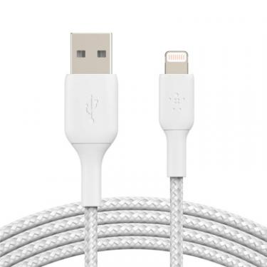 Дата кабель Belkin USB 2.0 AM to Lightning 2.0m BRAIDED white Фото